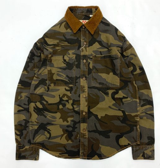 Men’s Camouflage Jacket with Corduroy Collar – Casual Streetwear