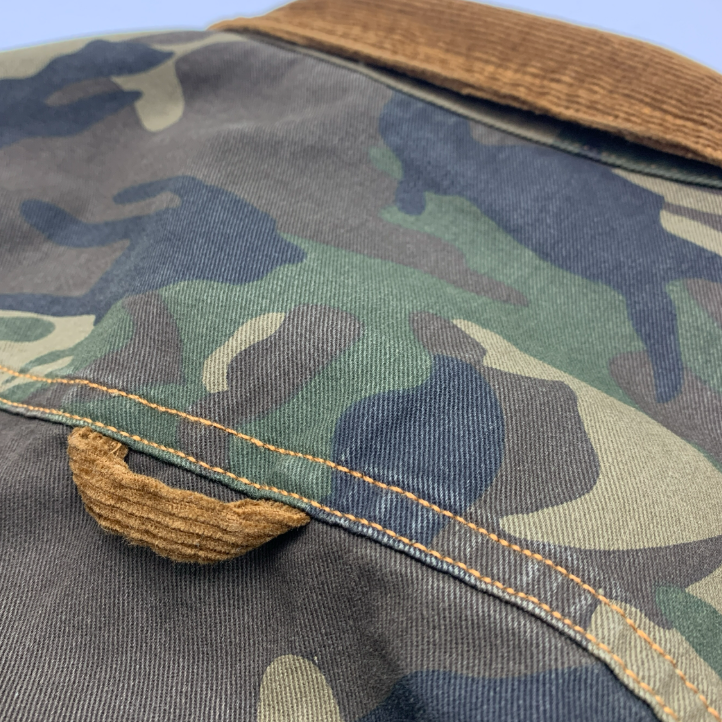 Men’s Camouflage Jacket with Corduroy Collar – Casual Streetwear