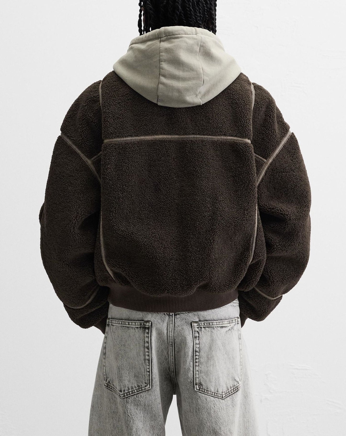 Men’s Sherpa Fleece Jacket – Zip-Up Casual Winter Teddy Coat