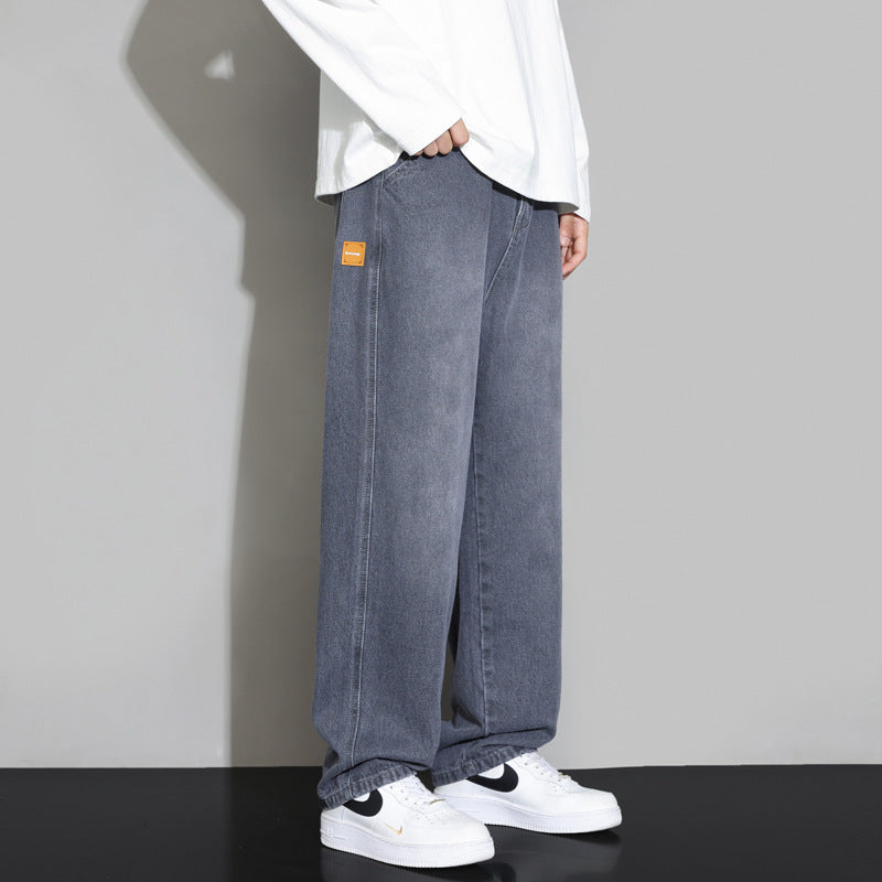 Men’s Wide-Leg Fleece-Lined Pants – Plush Warm Streetwear Trousers