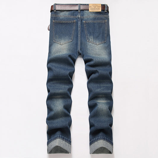 Men’s Distressed Slim-Fit Denim Jeans – Ripped Casual Streetwear Pants