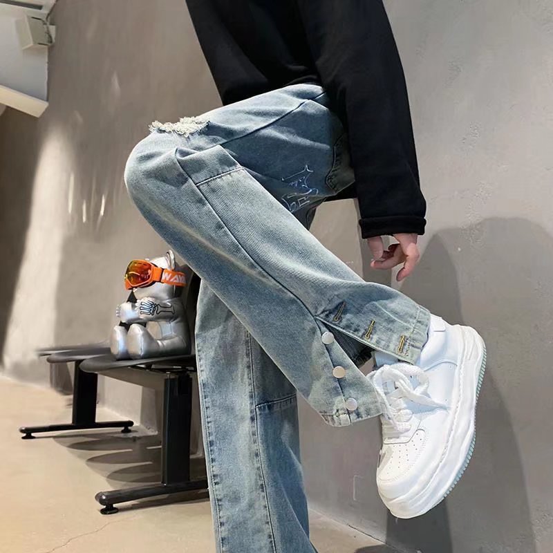 Men’s Baggy Jeans – Loose Fit Graphic Streetwear Denim Pants