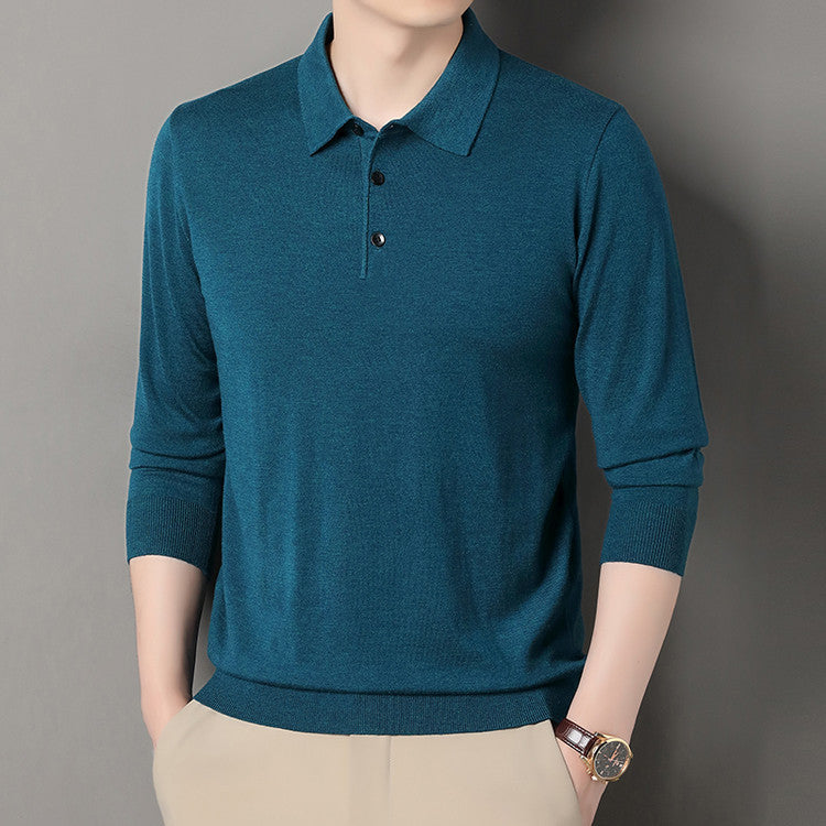 Men’s Long Sleeve Polo Shirt – Classic Slim Fit Casual Top