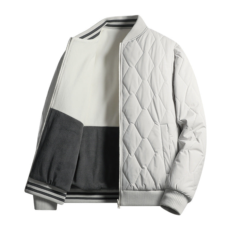 Men’s Reversible Quilted Jacket – Lightweight Casual Winter Streetwear Coat