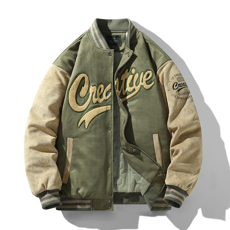 Men’s Varsity Jacket – Vintage Baseball Letterman Streetwear Winter Coat