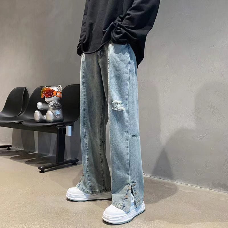 Men’s Baggy Jeans – Loose Fit Graphic Streetwear Denim Pants