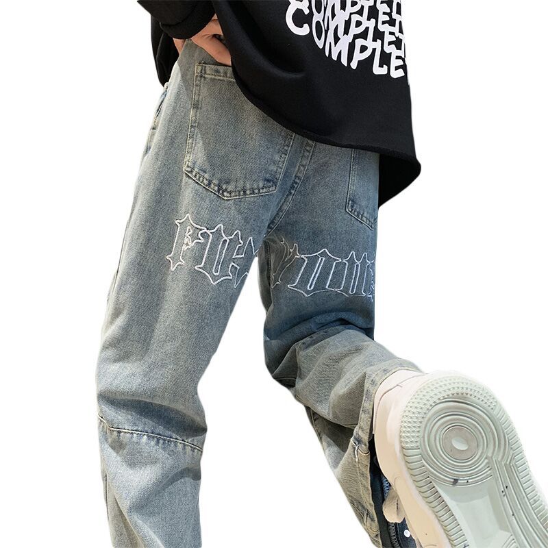 Men’s Baggy Jeans – Loose Fit Graphic Streetwear Denim Pants
