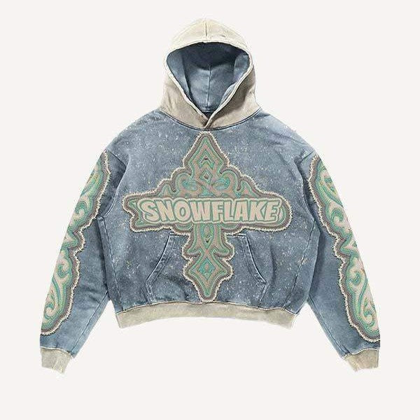 Men’s Vintage Graphic Hoodie – Cropped Streetwear Hooded Sweatshirt