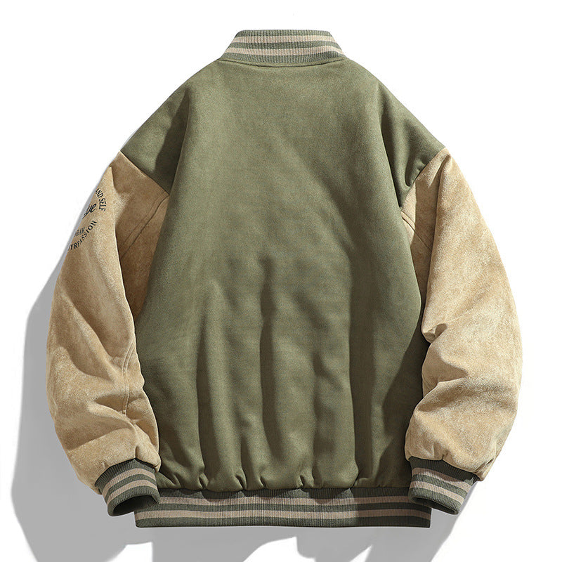 Men’s Varsity Jacket – Vintage Baseball Letterman Streetwear Winter Coat