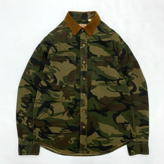 Men’s Camouflage Jacket with Corduroy Collar – Casual Streetwear