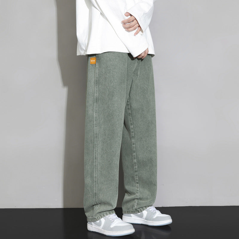 Men’s Wide-Leg Fleece-Lined Pants – Plush Warm Streetwear Trousers